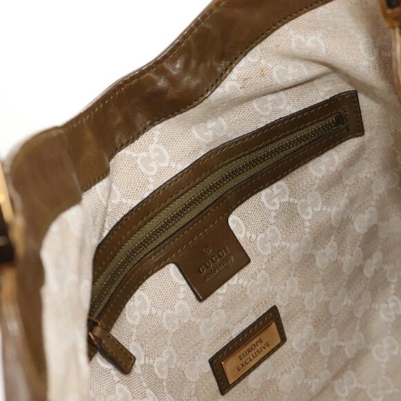 GUCCI Horsebit Shoulder Bag Leather Khaki Auth ep11163 - Picture 12 of 16